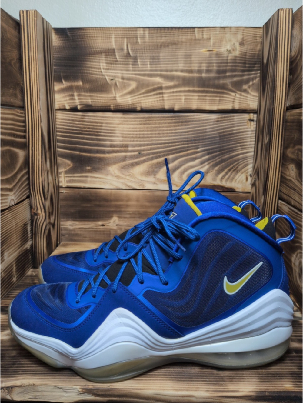 Mens Size 10.5- Nike Air Penny 5 Blue Chips Shoes Sneakers 537331-402
